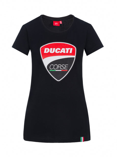 Tricou damă Ducati Corse cu logo, negru