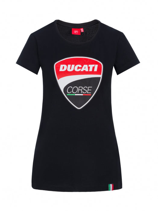 Tricou damă Ducati Corse cu logo, negru