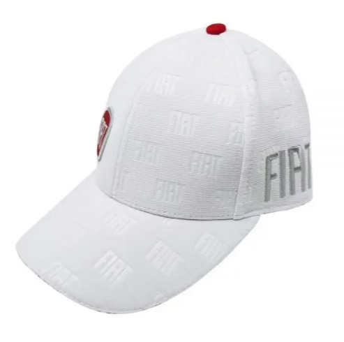 Șapcă Fiat cu model de logo în relief – albă
