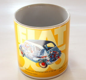 Cană ceramică Fiat 500 galbenă, produs oficial