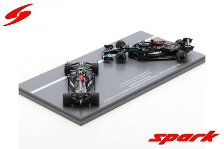 Spark Mercedes AMG W12 model set L. Hamilton + V. Bottas Abu Dhabi GP 2021