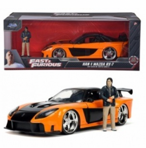 Machetă Fast & Furious Mazda RX-7 Tokyo Drift 1:24 cu figurină