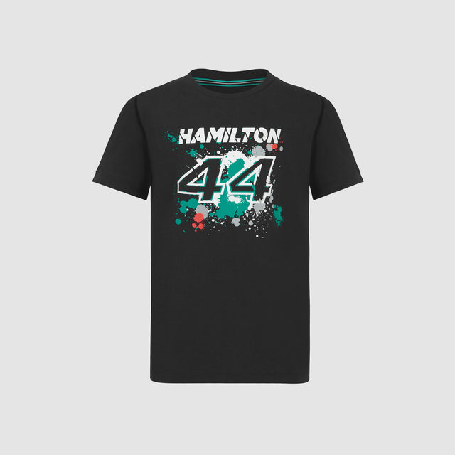 Tricou pentru copii Mercedes AMG Petronas F1 Lewis Hamilton #44 negru