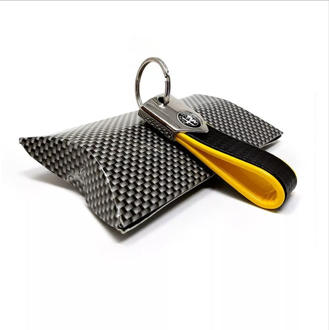 Alfa Romeo BAND carbon keyring yellow