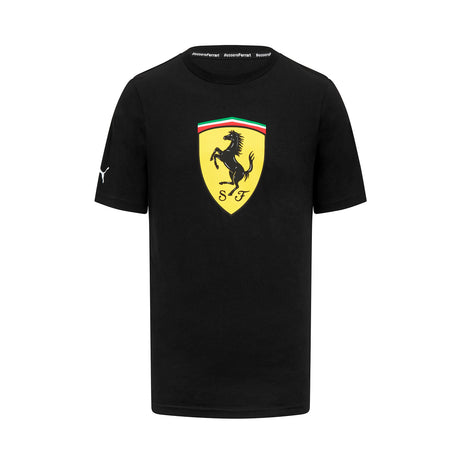 Tricou lifestyle Scuderia Ferrari F1 cu logo mare, negru