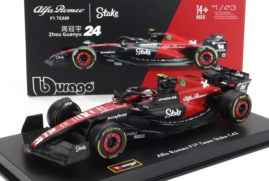 Model Alfa Romeo F1 C43 BBurago #24 Guanyu Zhou 2023 1:43 Signature