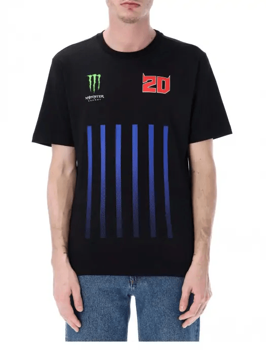 Tricou Fabio Quartararo Monster Energy Stripes negru