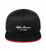 Șapcă de echipă Alfa Romeo F1 Team cu cozoroc drept, neagră