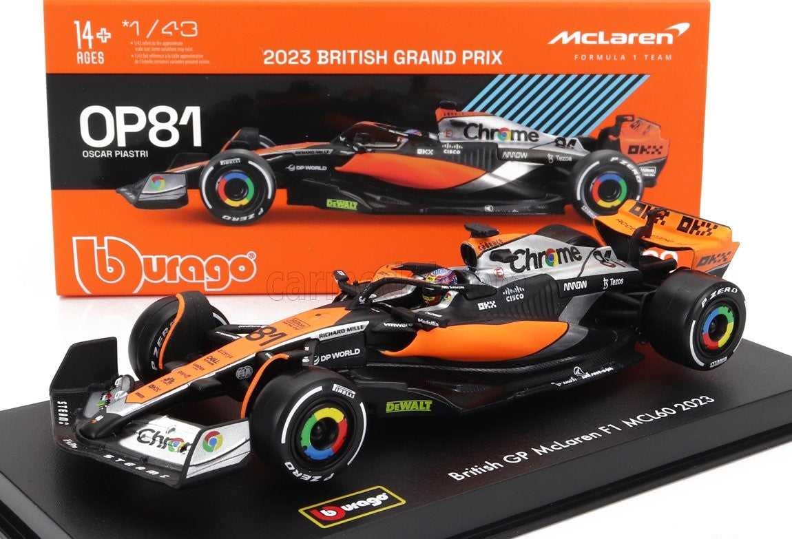Model McLaren F1 MCL60 BBurago #81 Oscar Piastri 2023 1:43 Signature