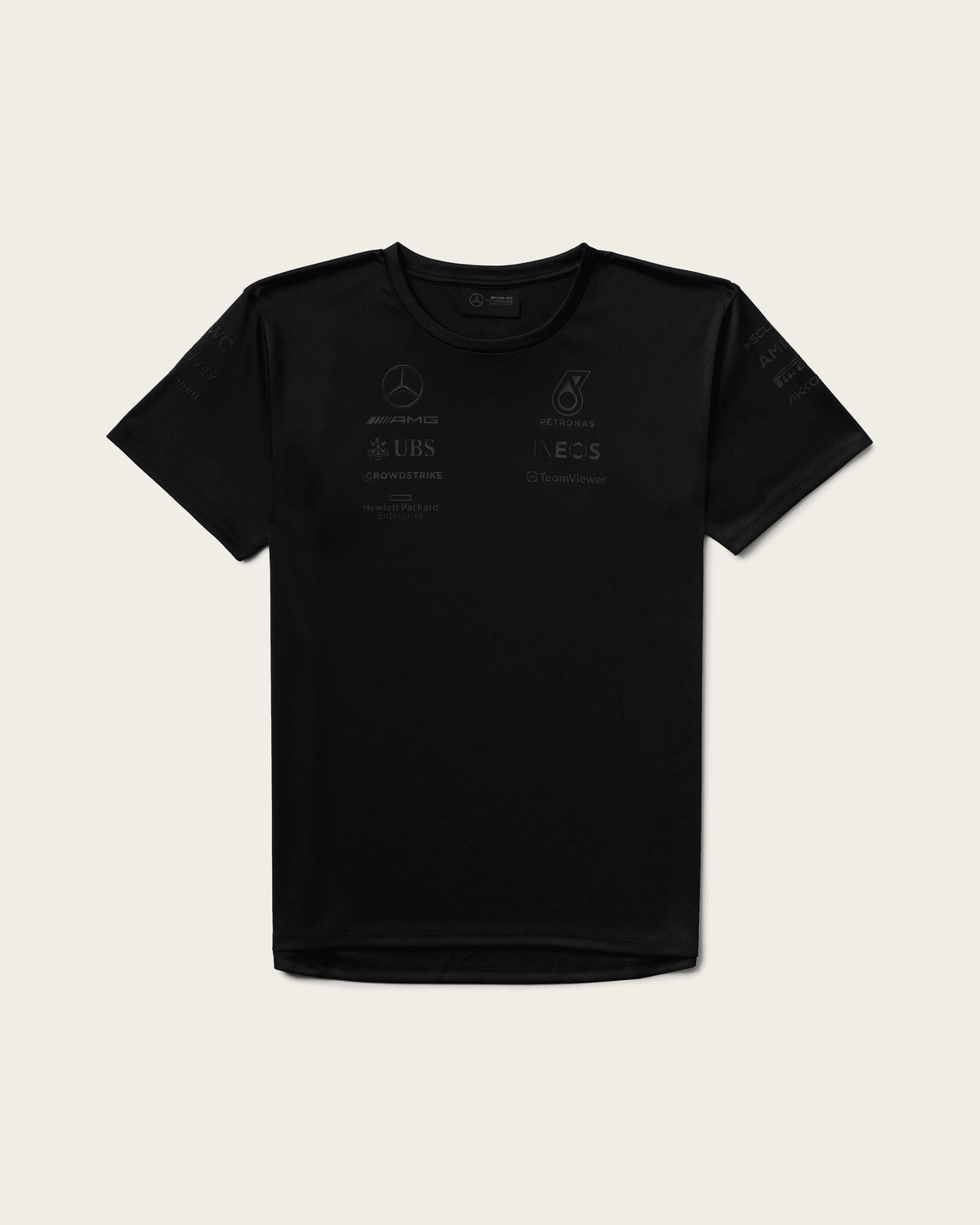 Tricou de echipă damă Mercedes AMG Petronas F1 AMG STEALTH negru