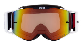 Ochelari de motocros Red Bull Spect TORP alb-negri cu lentilă roșie