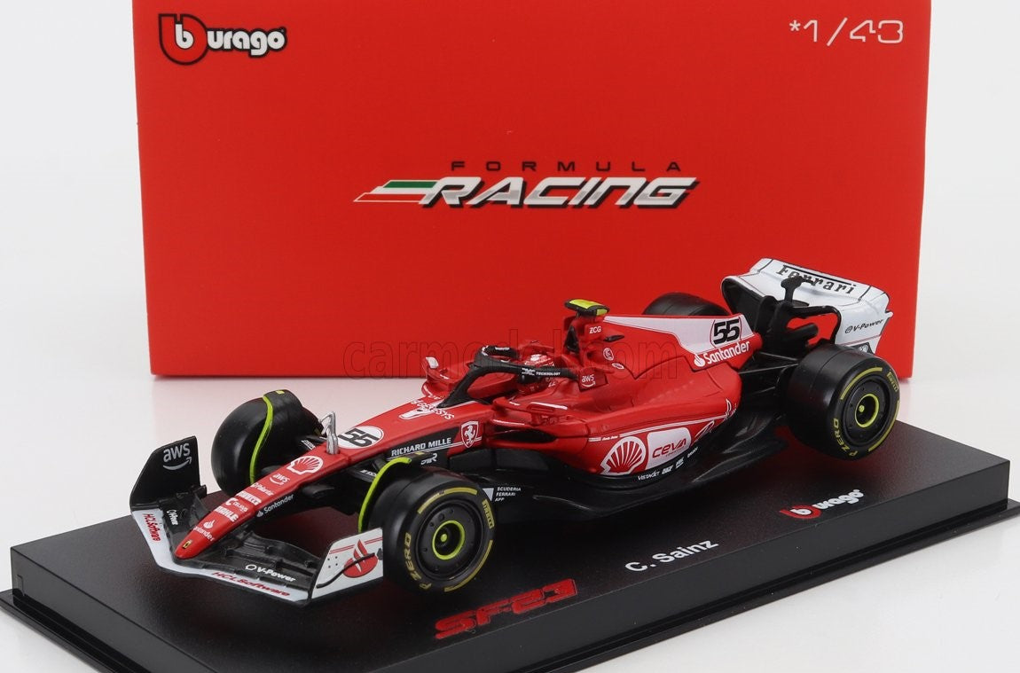 Machetă Scuderia Ferrari SF-23 Bburago #55 Sainz Las Vegas 2023 1:43 Signature