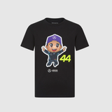 Tricou pentru copii Lewis Hamilton - Mercedes AMG F1 negru - 152 CM