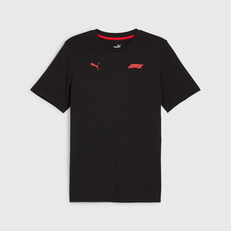 Tricou pentru fani Formula 1 negru cu logo mic Puma