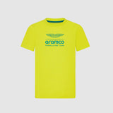 Tricou casual pentru copii Aston Martin F1 Team LOGO galben deschis - 164 CM