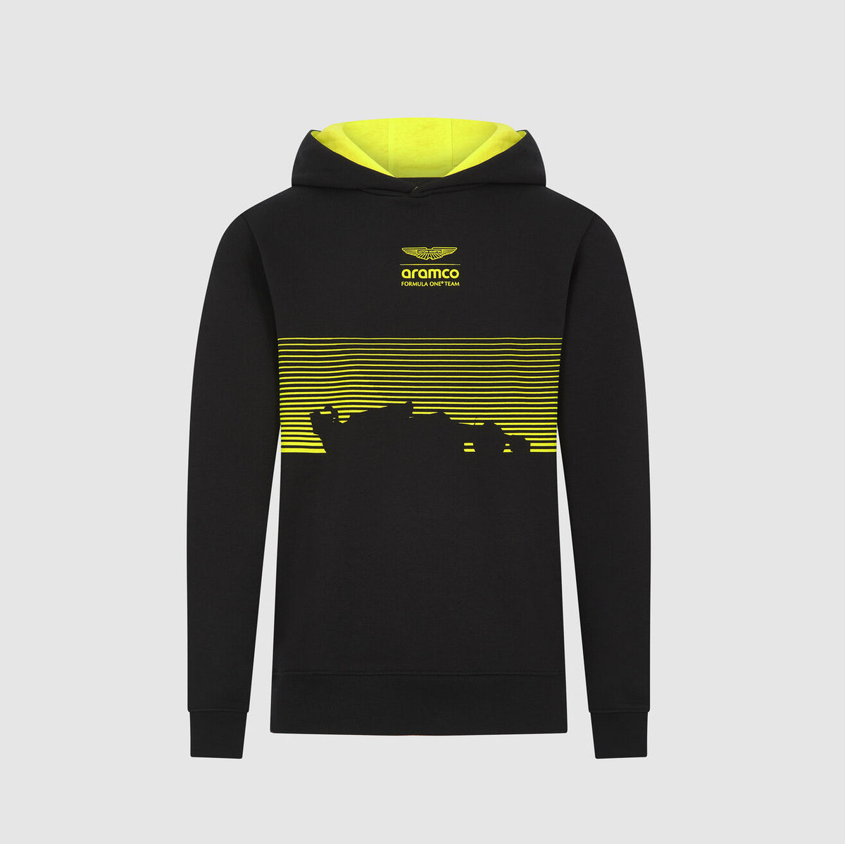 Hanorac pentru fani pentru copii Aston Martin F1 Team GRAPHIC negru - 152 CM