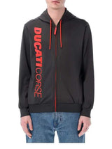 Hanorac pentru fani Ducati Corse gri închis cu logo