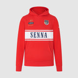 Hanorac Ayrton Senna Legend roșu cu glugă
