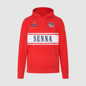 Hanorac Ayrton Senna Legend roșu cu glugă