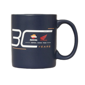 Repsol Honda fan mug with 30 years motif