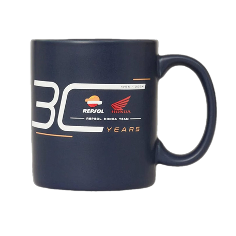 Repsol Honda fan mug with 30 years motif