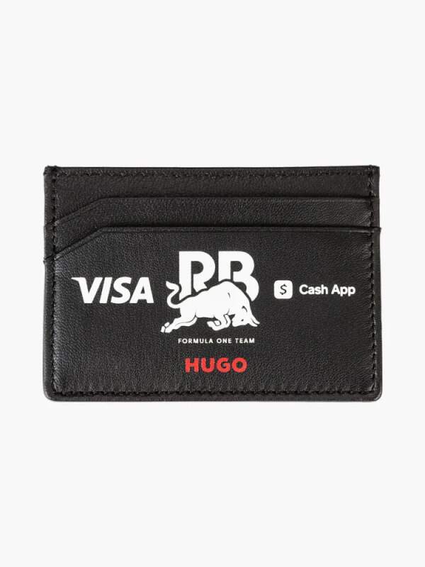 Port-card din piele HUGO – Visa Cash App RB negru