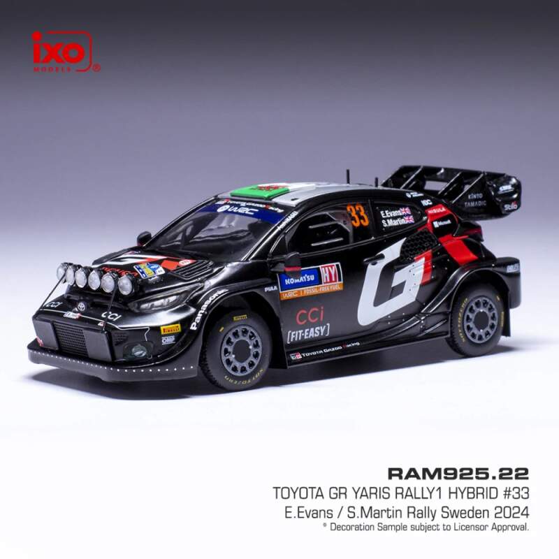 Machetă Toyota Yaris GR Rally Sweden Evans – Martin