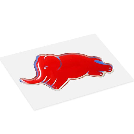 Autocolant 3D Lancia cu elefant, roșu