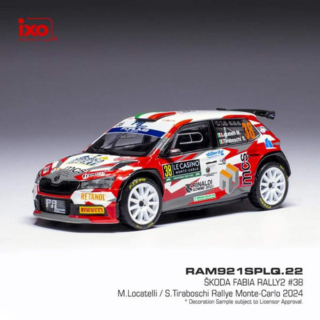 IXO Škoda Fabia Rally2 2024 N.38 M. Locatelli model – Rally Monte Carlo
