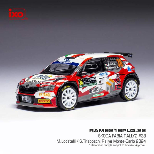 IXO Škoda Fabia Rally2 2024 N.38 M. Locatelli model – Rally Monte Carlo