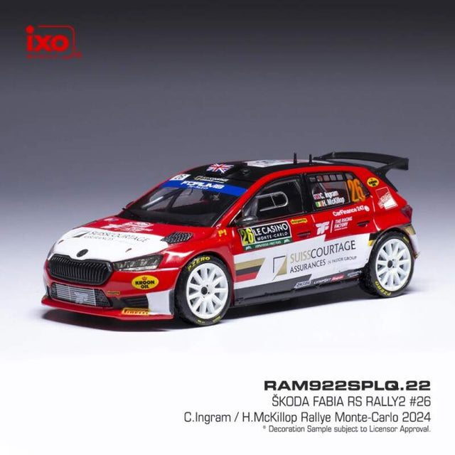 Machetă IXO Škoda Fabia Rally2 2024 N.26 C. Ingram – Rally Monte Carlo