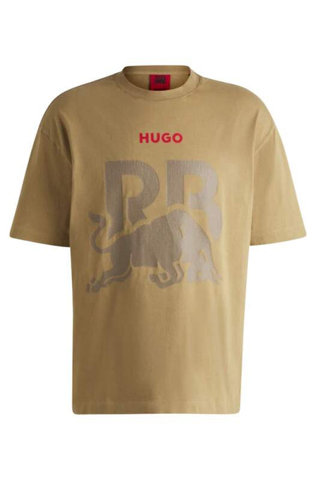 Tricou casual HUGO - Racing Bulls nisipiu