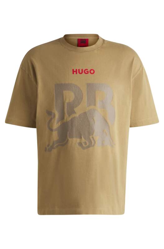 Tricou casual HUGO - Racing Bulls nisipiu