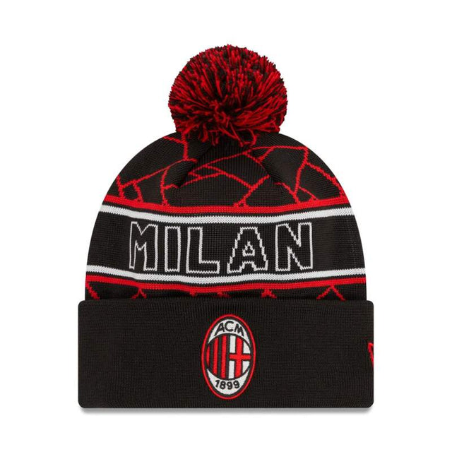 Căciulă de iarnă AC MILAN vintage neagră cu ciucure