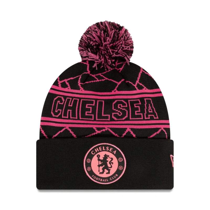 Căciulă de iarnă CHELSEA vintage neagră cu ciucure
