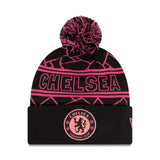 Căciulă de iarnă CHELSEA vintage neagră cu ciucure