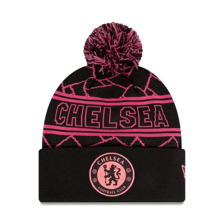 Căciulă de iarnă CHELSEA vintage neagră cu ciucure
