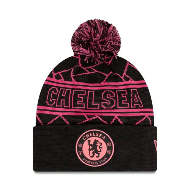 Căciulă de iarnă CHELSEA vintage neagră cu ciucure