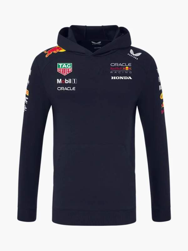 Hanorac de echipă cu glugă Oracle Red Bull Racing cu logo-urile sponsorilor