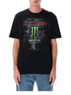 Tricou pentru fani Ducati Corse - Monster Energy negru Monster