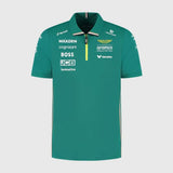 Tricou polo de echipă Aston Martin F1 Team cu logo-urile sponsorilor