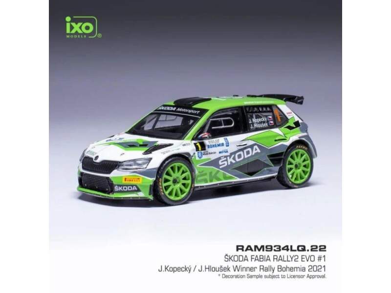IXO Škoda Fabia Rally2 EVO model – Rally Bohemia 2021 #1 Kopecký