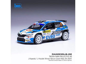 Machetă IXO Škoda Fabia Rally2 EVO, Barum Rallye Zlín, 2021, #6, Kopecký – Hloušek 1:43