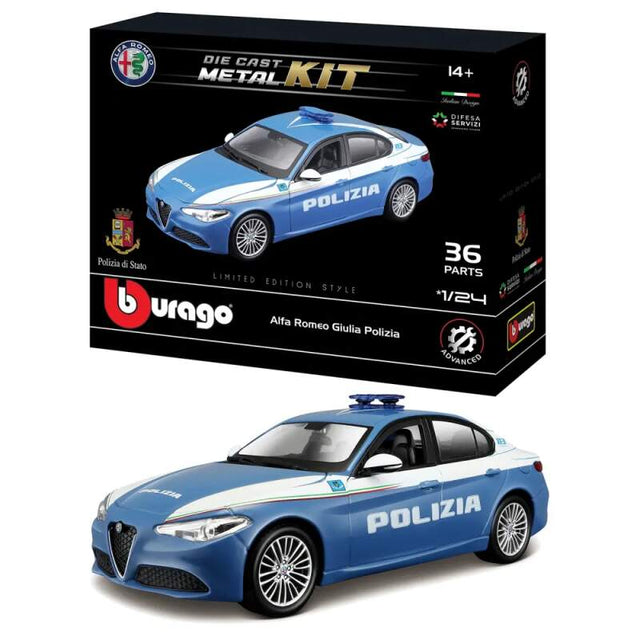 Machetă Bburago kit de asamblare Alfa Romeo Giulia Polizia