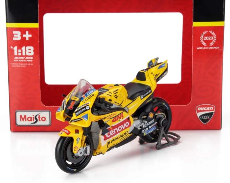 Machetă Ducati MotoGP GP23 - Francesco Bagnaia #1 1:18 - Misano SE