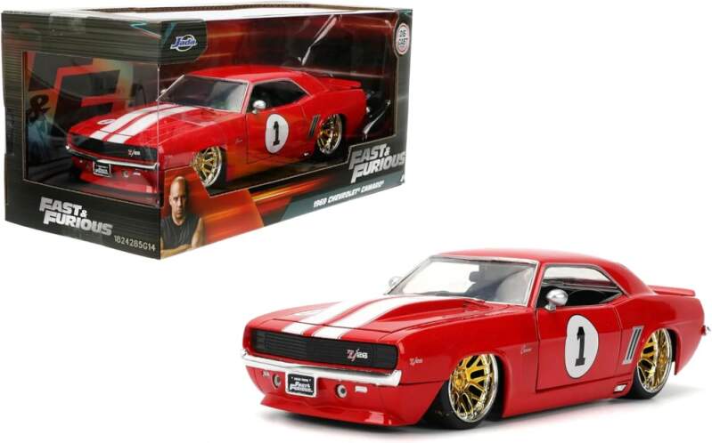 Machetă Furios și iute Chevrolet Camaro #1 1:24 roșie