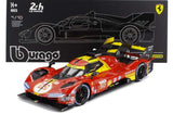Machetă BBurago Ferrari 499P NR. 50 Winner Le Mans 2024 1:18 - ediție Deluxe