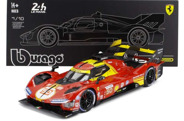 Machetă BBurago Ferrari 499P NR. 50 Winner Le Mans 2024 1:18 - ediție Deluxe