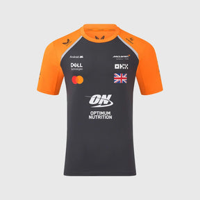 Tricou de echipă McLaren F1 Lando Norris cu logo-urile sponsorilor – gri închis
