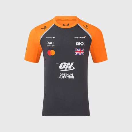 Tricou de echipă McLaren F1 Lando Norris cu logo-urile sponsorilor – gri închis